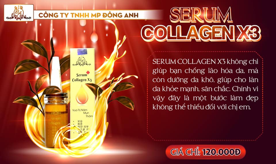 Serum Căng Bóng Da Collagen X3 Mỹ Phẩm Đông Anh