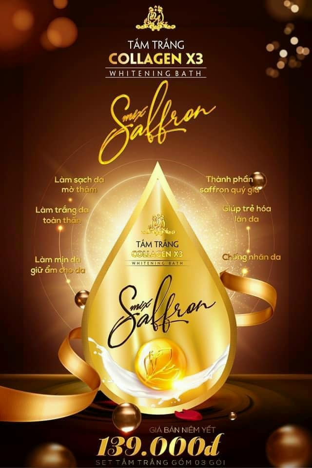 Tắm Trắng Collagen X3 Saffron Mỹ Phẩm Đông Anh - TAMTRANGX32