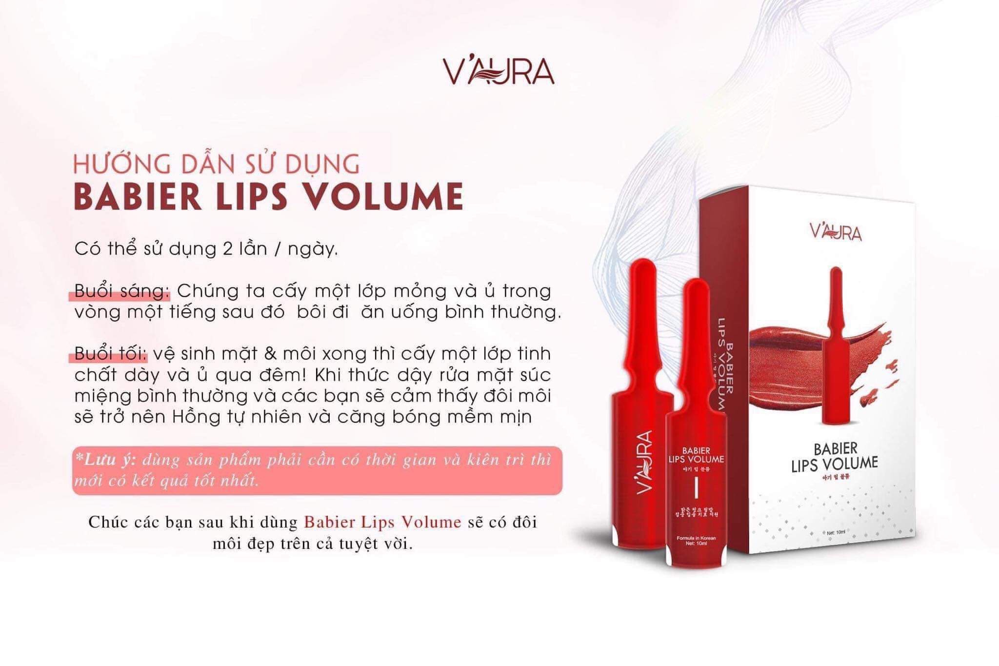 Tinh chất cấy màu môi Vaura Babier Lips Volume chính hãng
