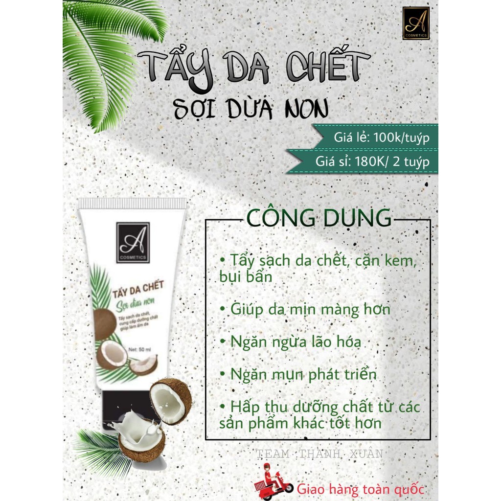 Tẩy Da Chết Sợi Dừa Non A Cosmetics Mỹ Phẩm Phương Anh
