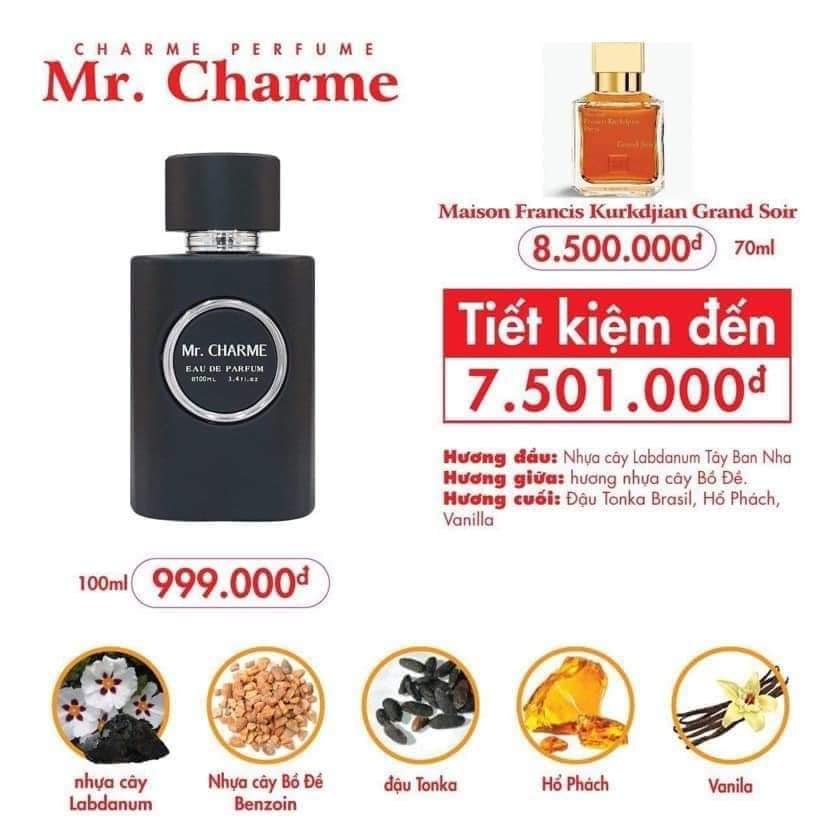 Nước Hoa Nam Charme Mr. Charme 100ml - 8936194690760
