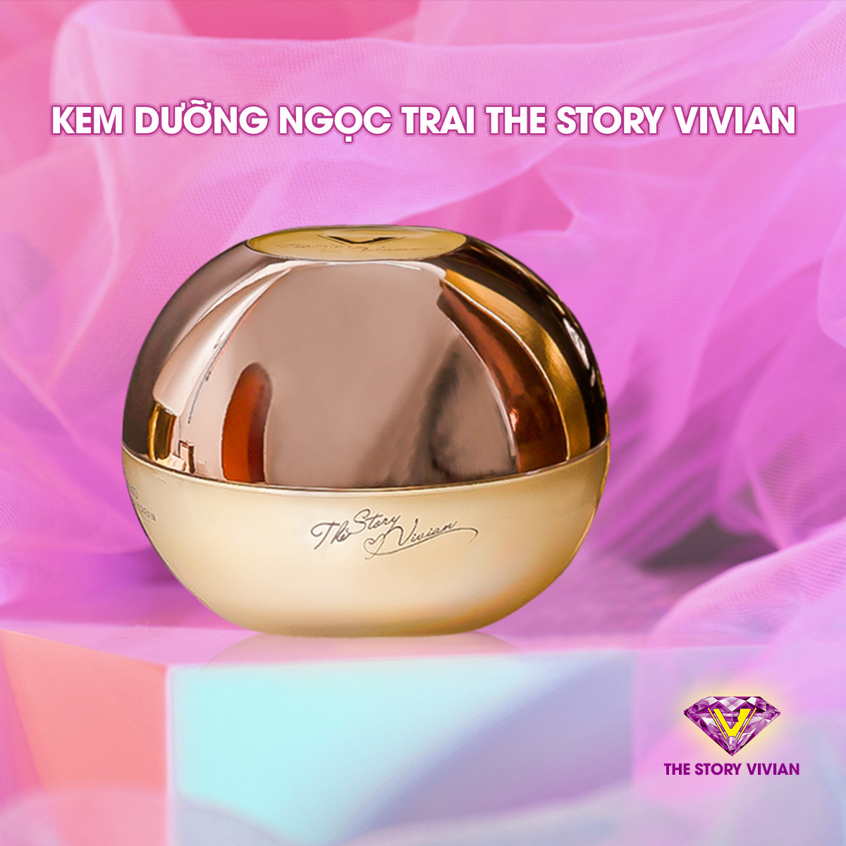 Kem face dưỡng trắng da ngoc trai ban ngày The Story Vivian