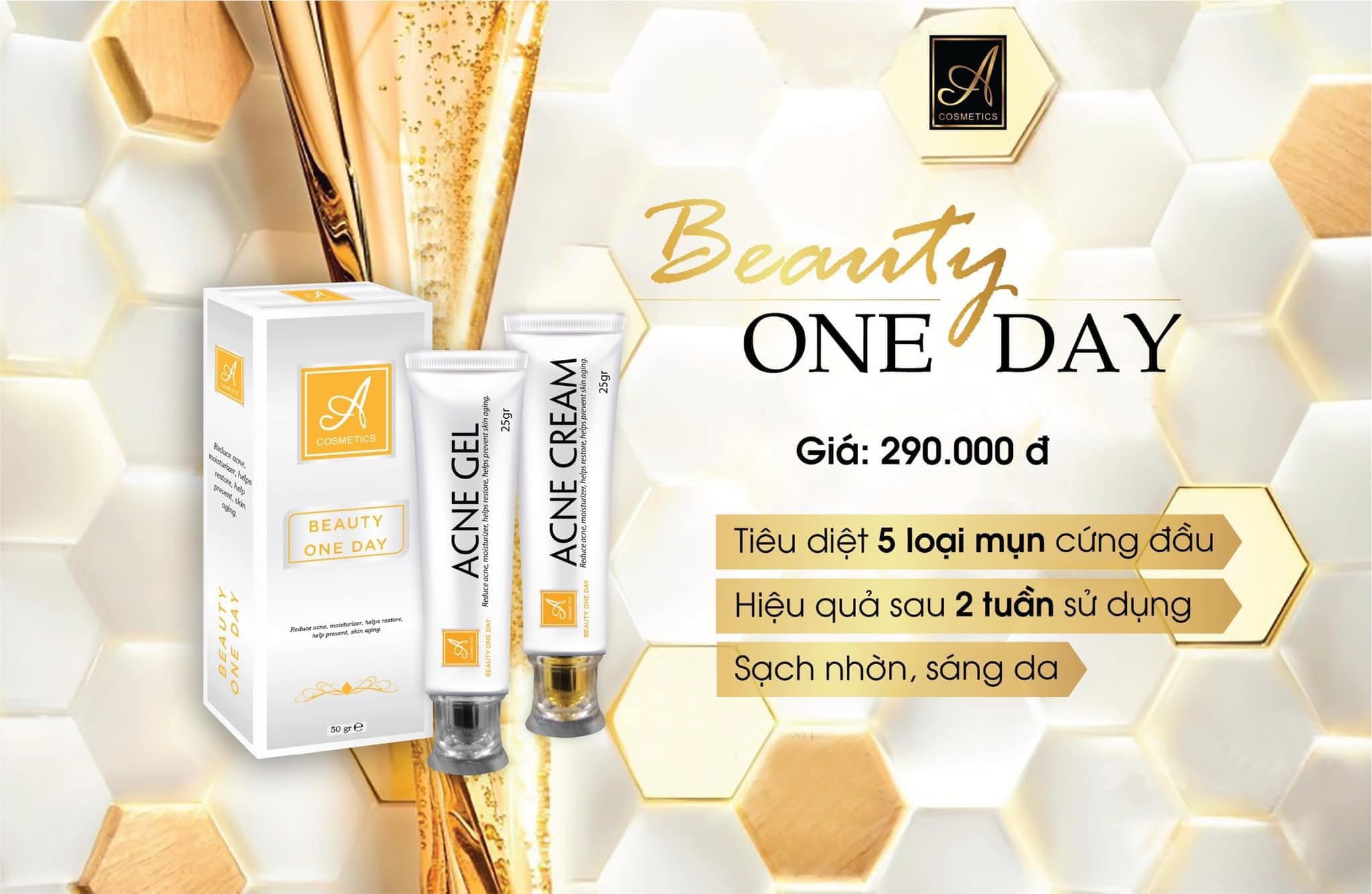 Combo trị mụn Beauty one day chính hãng A Cosmetics