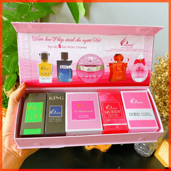 Giá sỉ set 5 Chai Nước Hoa Charme Mini 10ml
