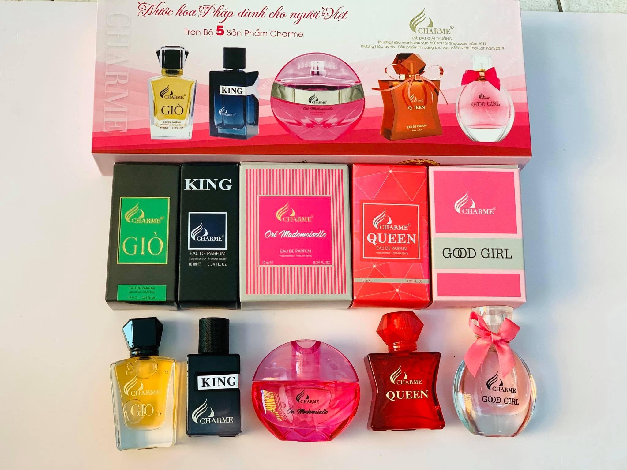Giá sỉ set 5 Chai Nước Hoa Charme Mini 10ml