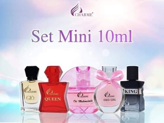 Giá sỉ set 5 Chai Nước Hoa Charme Mini 10ml