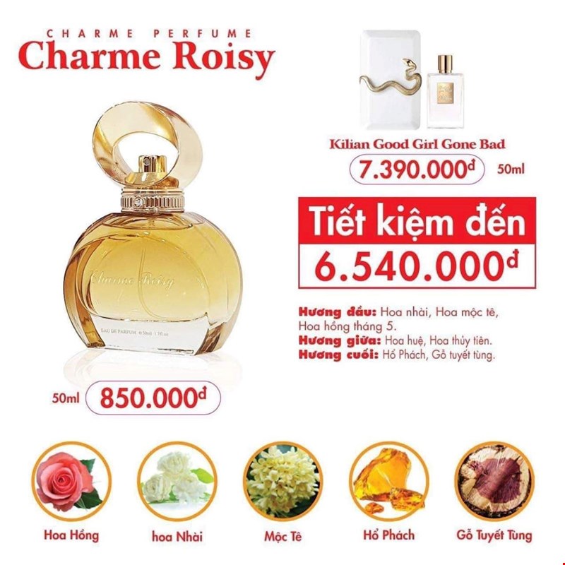 Nước hoa Nữ Charme Roisy 50ml chính hãng - 8936194690791