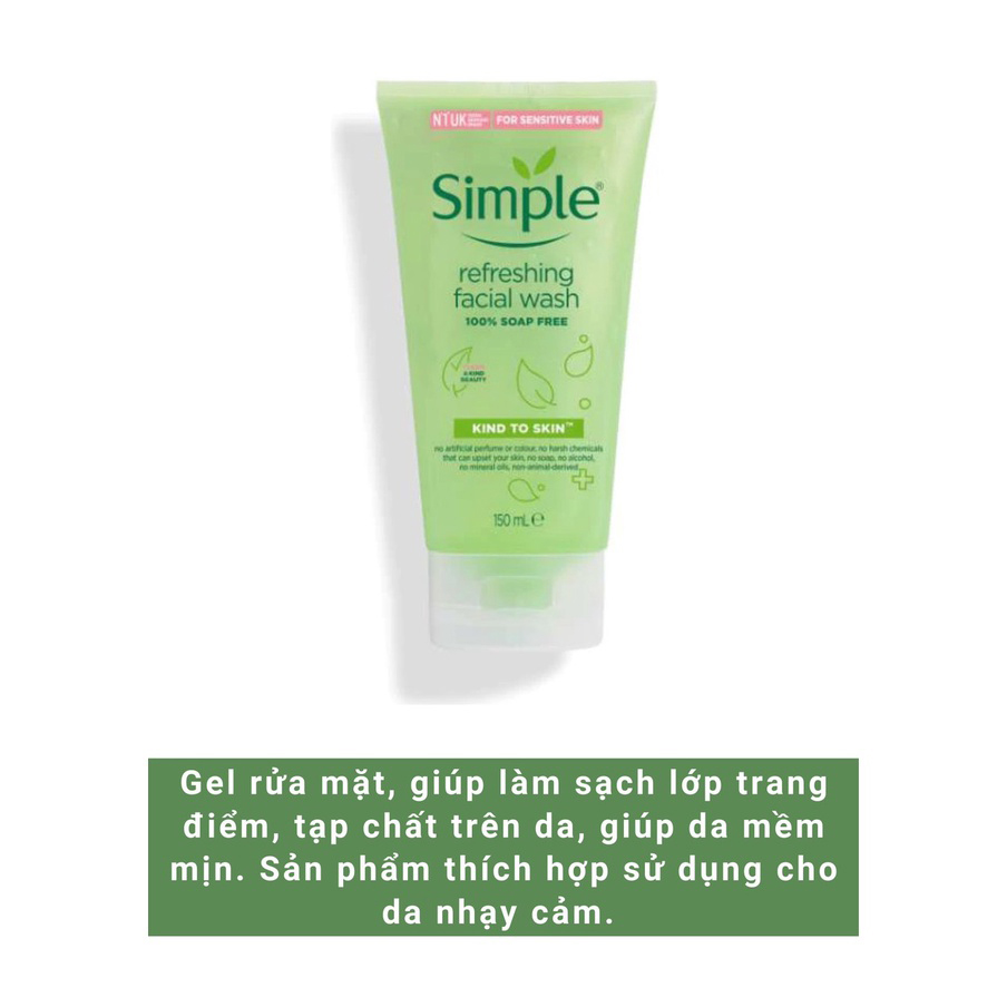 15461-1526204393-10e7b815bf842d308c1b67a7bb8441a4-3.jpg Sữa Rửa Mặt Simple Kind To Skin Refreshing Facial Wash Ge 150ml - 5011451103863