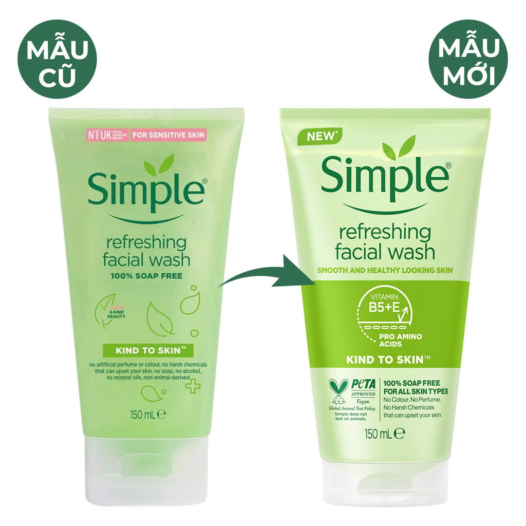 15461-doi-mau-sua-rua-mat-simple-giup-da-sach-thoang-150ml.jpg Sữa Rửa Mặt Simple Kind To Skin Refreshing Facial Wash Ge 150ml - 5011451103863