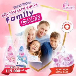 Combo 2 Chai Sữa Tắm Sạch Khuẩn Charme Family Care - 8936194691590