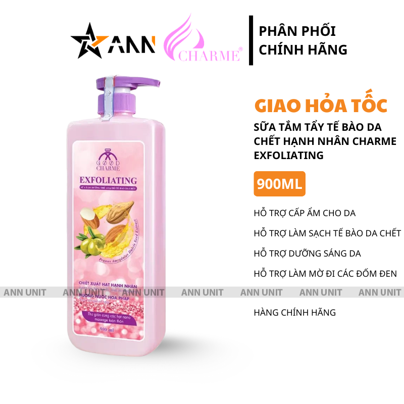 16130_1_20250913173522-5.png Sữa Tắm Cho Nữ Tẩy Tế Bào Da Chết Charme Exfoliating Hạt Hạnh Nhân Hương Nước Hoa Pháp 900ml - 8936194691552