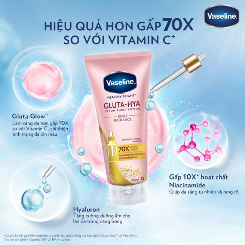 Sữa Dưỡng Thể Vaseline 70X Màu Hồng 330ml (Hàng nhập khẩu có tem phụ)