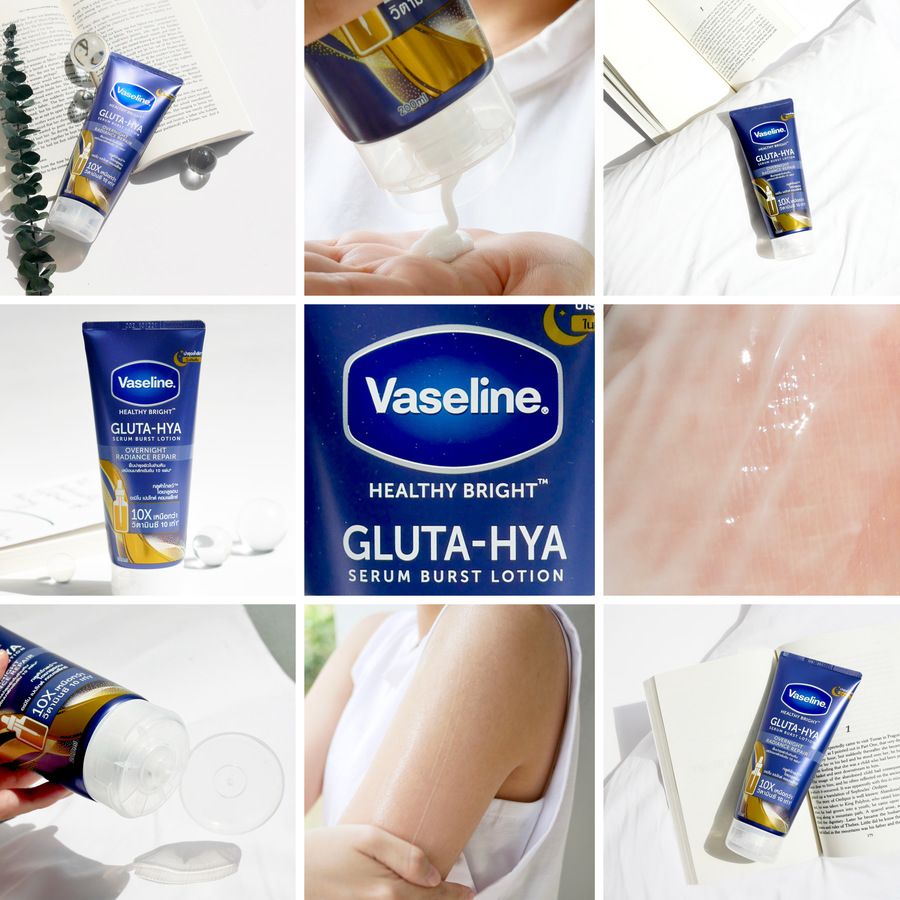 Kem Dưỡng Thể Vaseline Màu Xanh 10X Gluta Hya Overnight Thái Lan