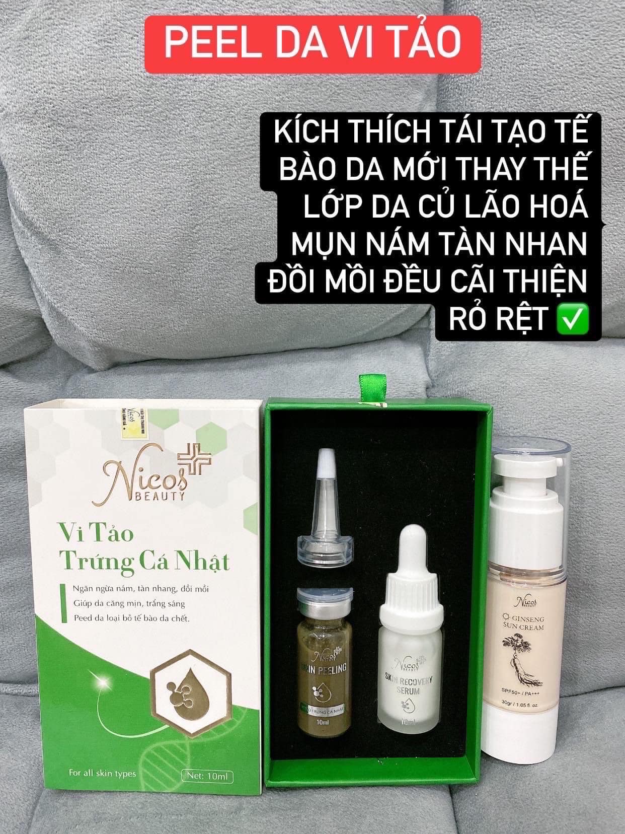 Vi tảo trứng cá nhật tái tạo Nicos chính hãng
