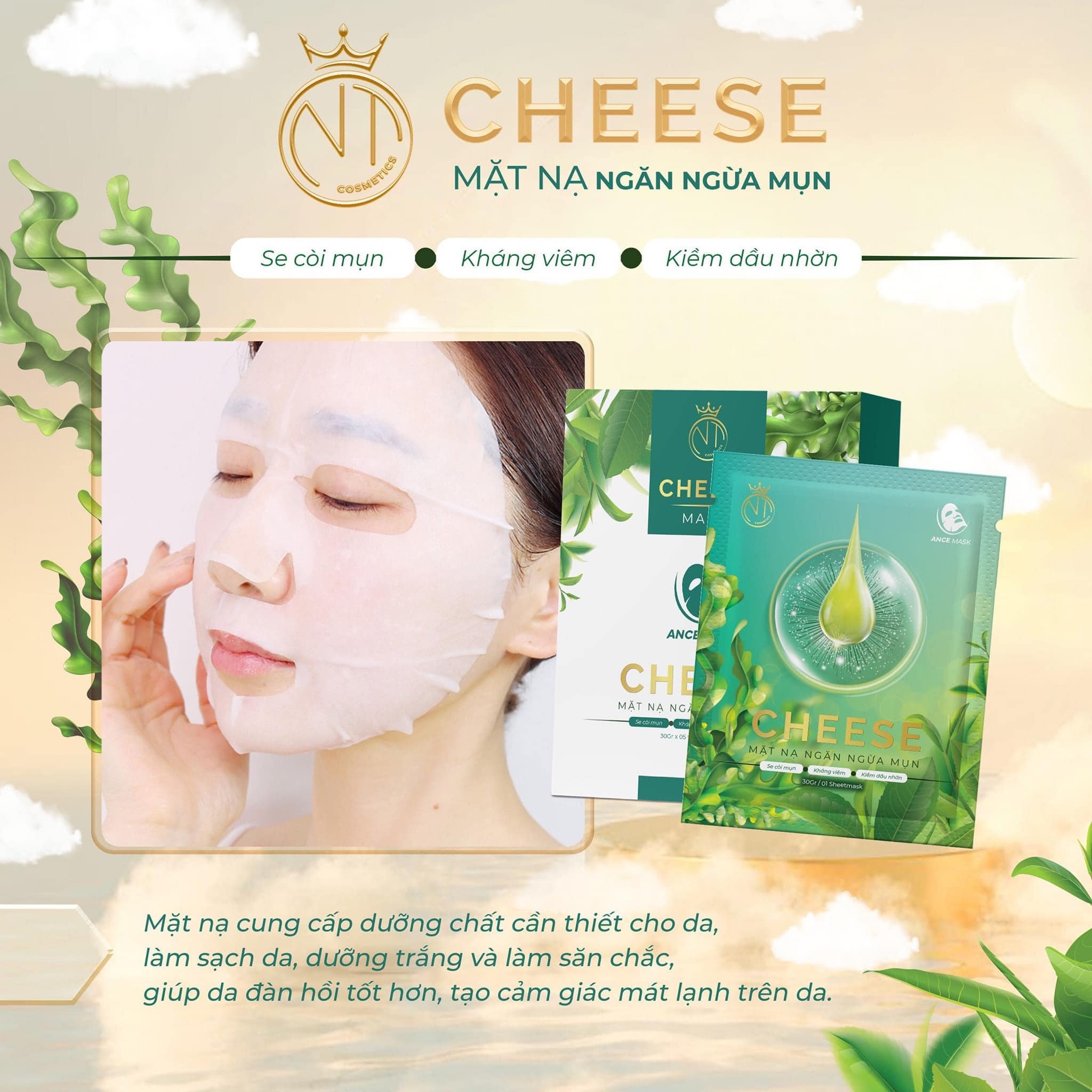 Mặt Nạ Trắng Da Ngừa Mụn Cheese Mỹ Phẩm Ngọc Tú NT Cosmetics - 8936206760092