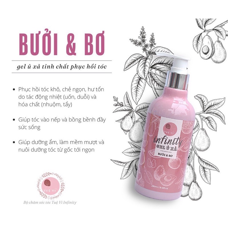 Dầu xả tóc gel ủ xả bưởi bơ Tuệ Vi infinity chính hãng