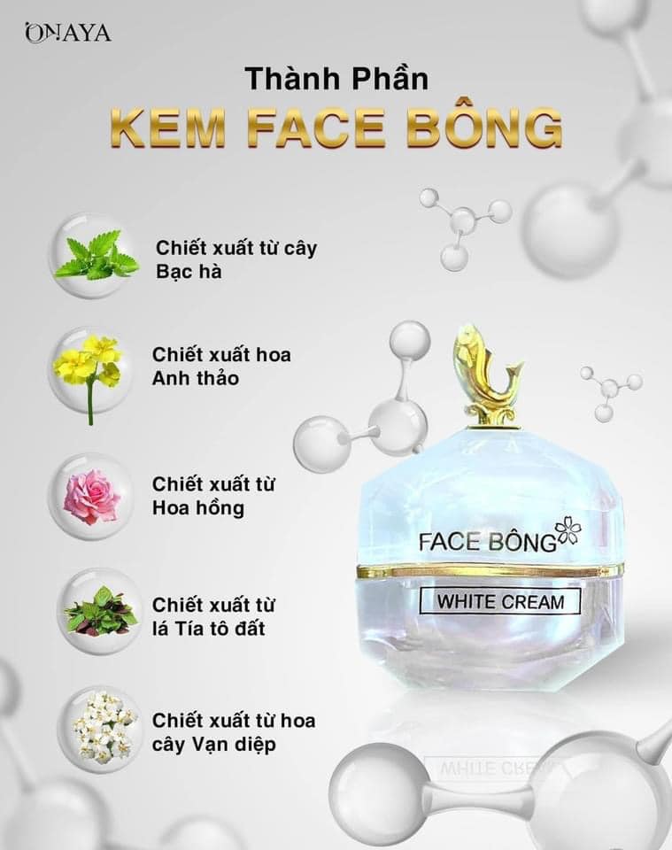 Kem face bông ONAYA dưỡng trắng da ngừa nám Chính Hãng