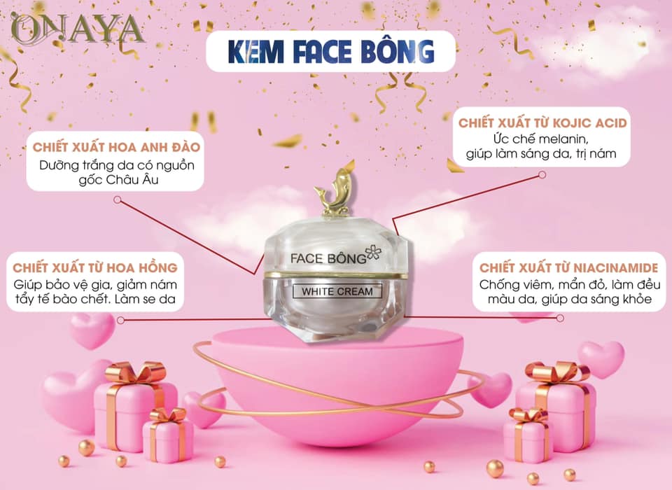 Kem face bông ONAYA dưỡng trắng da ngừa nám Chính Hãng