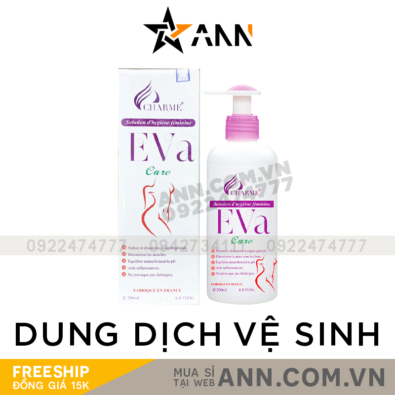 19228-100.png Dung Dịch Vệ Sinh Phụ Nữ Charme Eva Care 200ml - 3760035680246