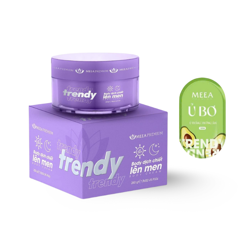 Kem Body Trendy Meea Origin Dịch Chiết Lên Men - Tặng 1 Gói Ủ Bơ Meea