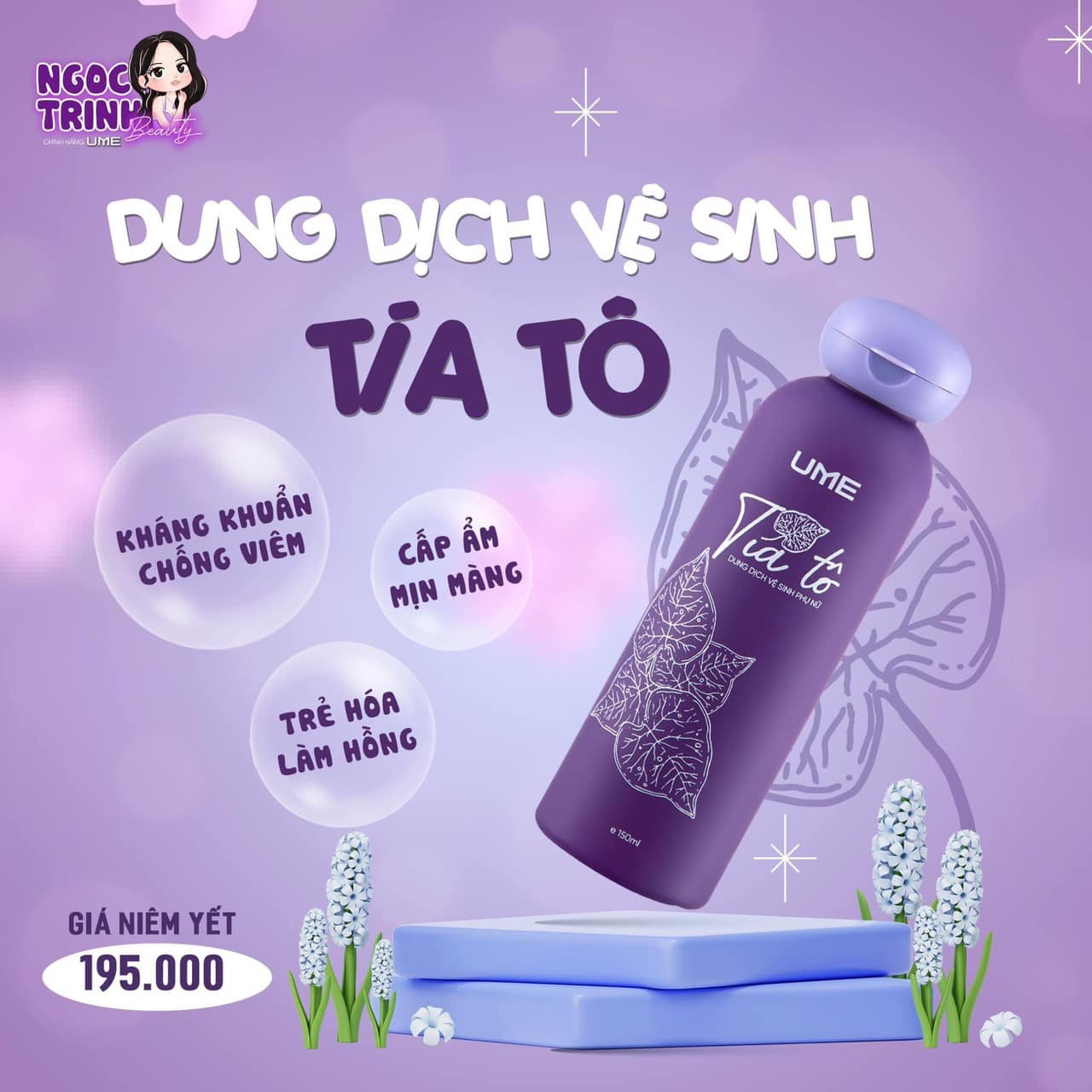 Dung Dịch Vệ Sinh Phụ Nữ Tía Tô UME Ngọc Trinh 150ml