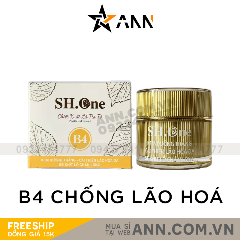 19887-sh4.png Kem Face Dưỡng Trắng Chống Lão Hoá B4 SH One Vàng Chiết Xuất Lá Tía Tô - FACEVANGB4