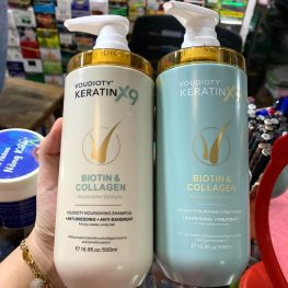 Combo Dầu Gội Xả Biotin Collagen Voudioty Keratin x9 - COMBOBIOTINX9