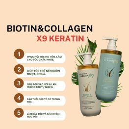 Combo Dầu Gội Xả Biotin Collagen Voudioty Keratin x9 - COMBOBIOTINX9