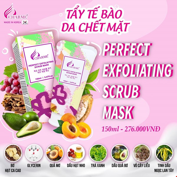 Sỉ tẩy Tế Bào Chết Da Mặt Charme Perfect Exfoliating Scrub Mask