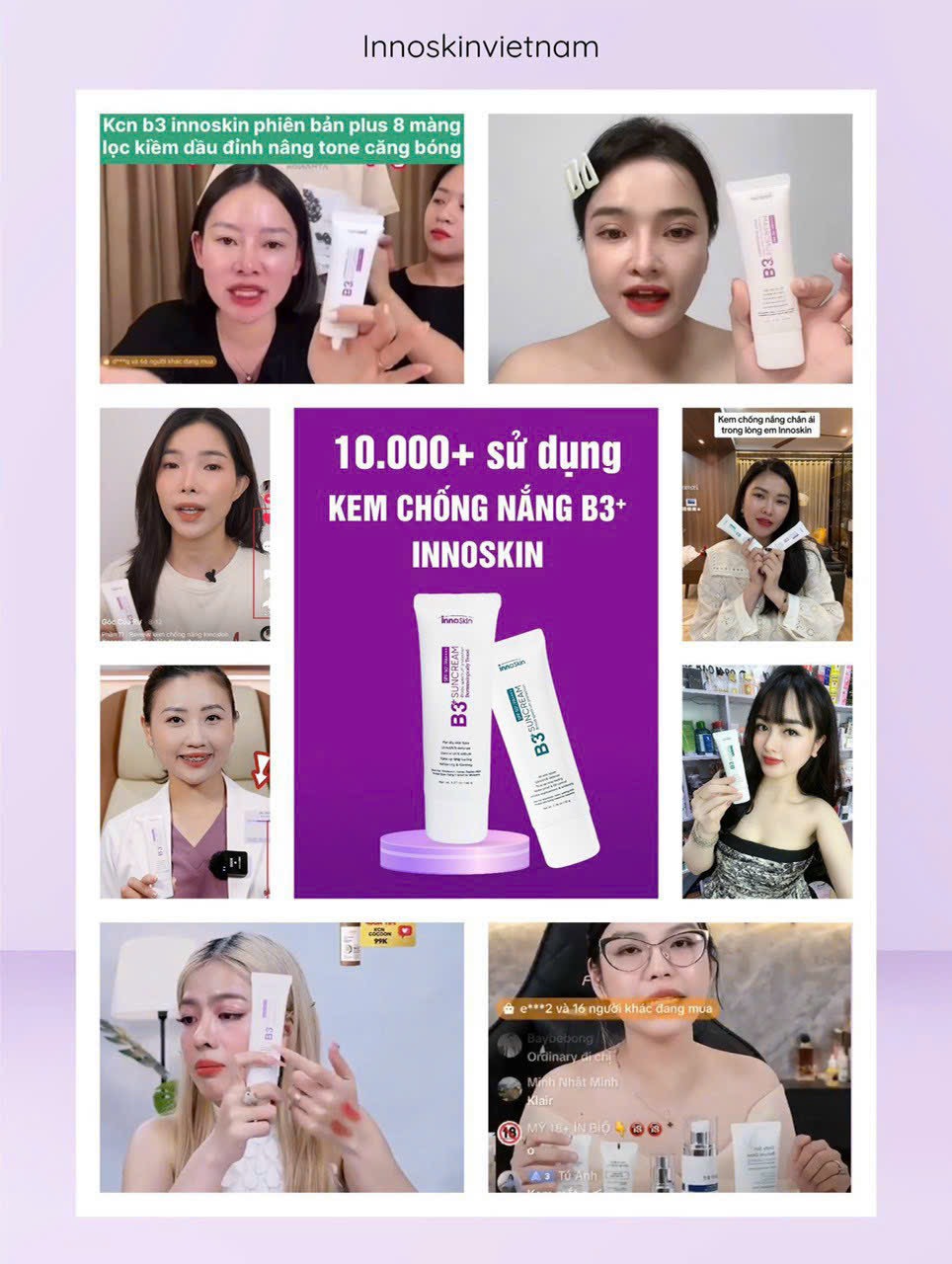 Kem Chống Nắng B3 InnoSkin Màu Xanh Cho Da Khô