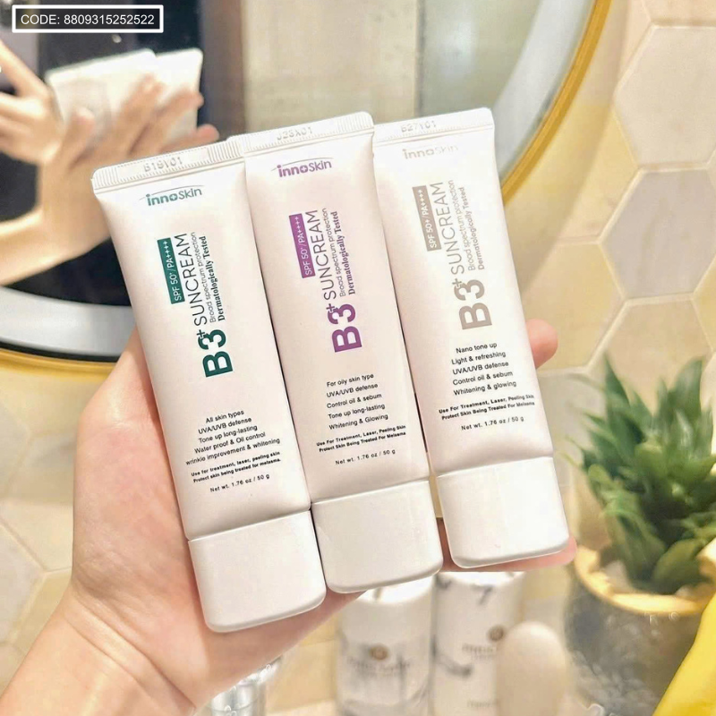 21372_5_20251113143319-1.png Kem Chống Nắng B3 InnoSkin Màu Tím Cho Da Dầu - 8809315252522