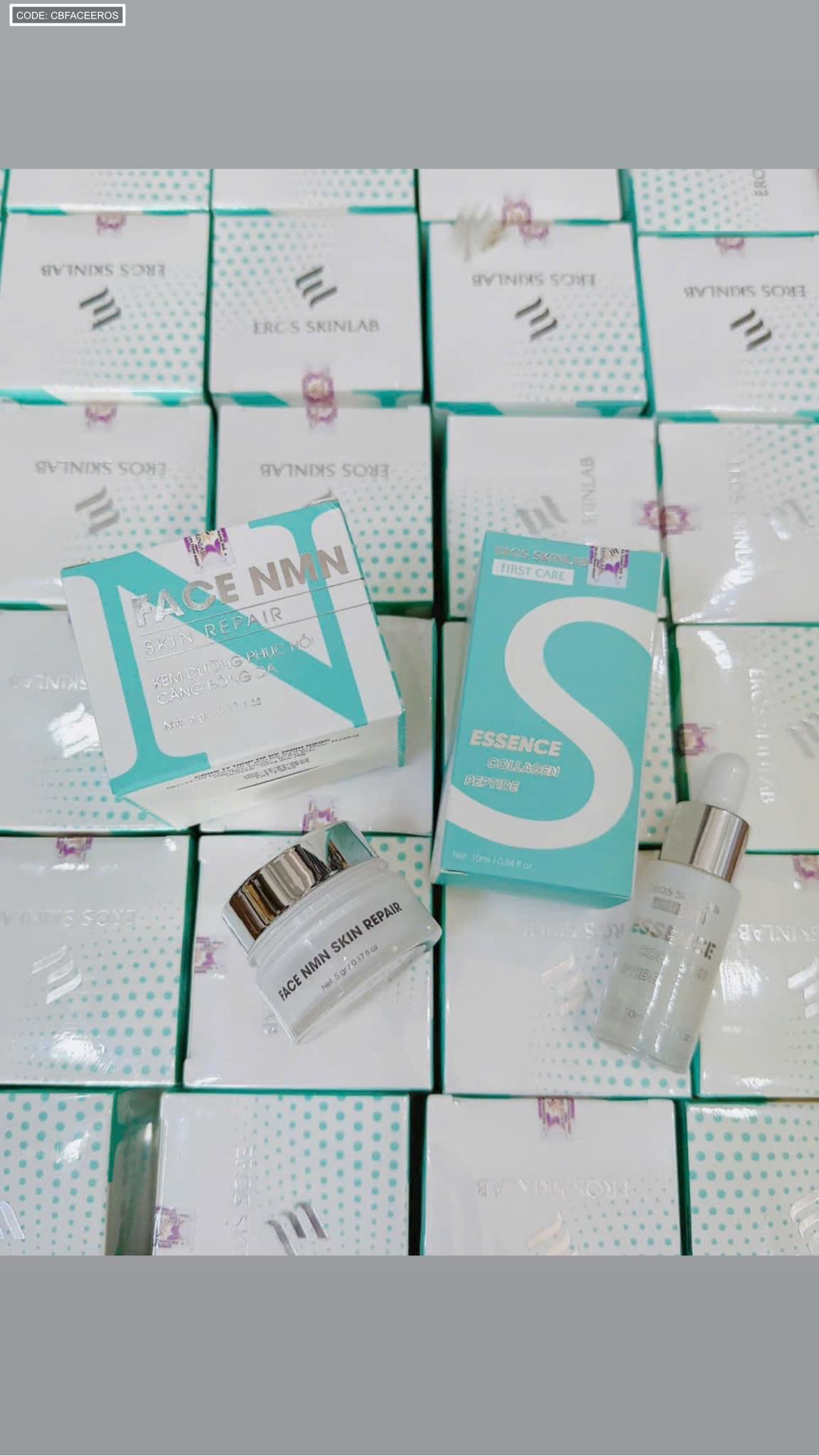 Combo Kem Face và Serum Tinh Chất Collagen Peptide Eros Skinlab