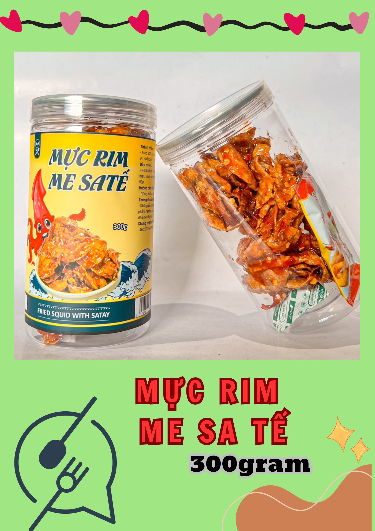 Mực Rim Me Sa Tế Chuẩn Vị 300g Hộp
