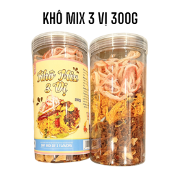Khô Mix 3 Vị ( Heo -Mực - Gà ) 300g Hộp - KM3V