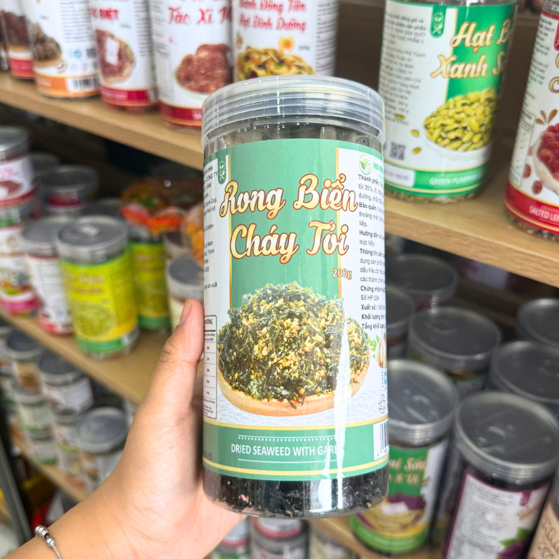 Rong Biển Cháy Tỏi Loại Ngon 200g Hộp Pet