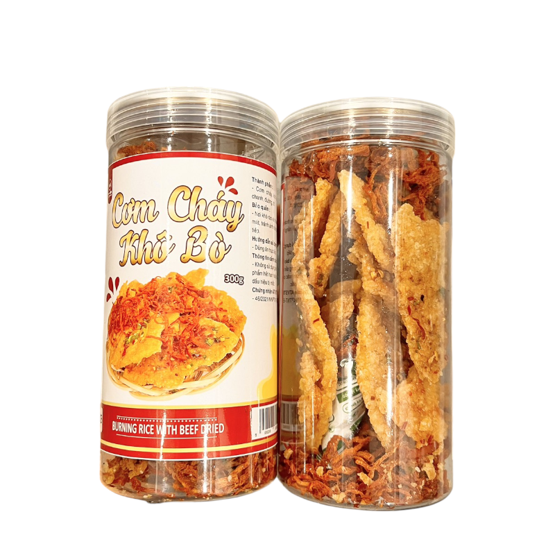 Sỉ cơm Cháy Lắc Khô Bò Loại Ngon 300g Hộp Pet