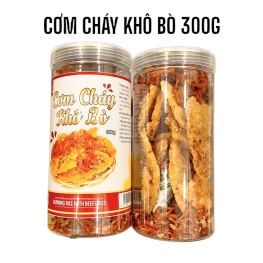 Cơm Cháy Lắc Khô Bò Loại Ngon 300g Hộp Pet - CCLKB