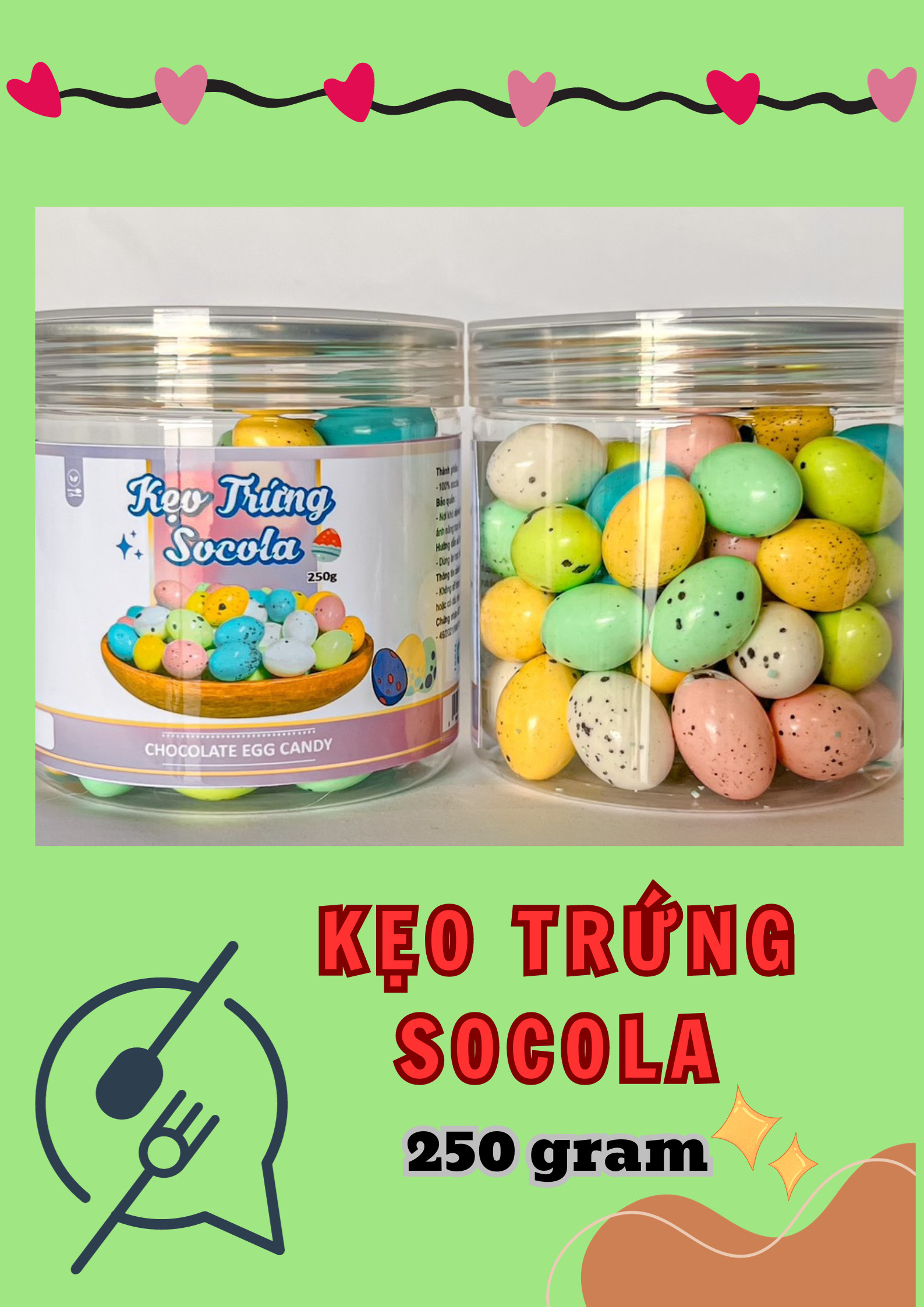 Kẹo Trứng Socola 250g Hộp
