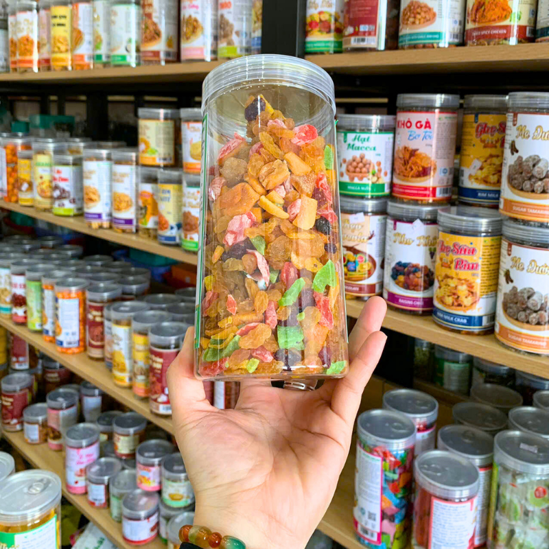 Kho sỉ trái Cây Thập Cẩm Sấy Dẻo Thơm Ngon Loại Đặc Biệt 500g Hộp