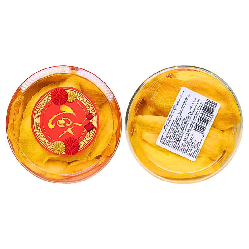 Xoài Sấy Dẻo Hộp Tròn Nhỏ Thơm Ngon 350g - Hộp Quà Tết 2026
