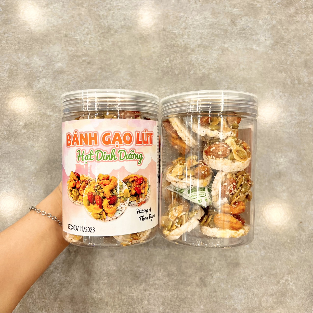 Bánh Gạo Lứt Hạt Dinh Dưỡng Thơm Ngon 200g Hộp