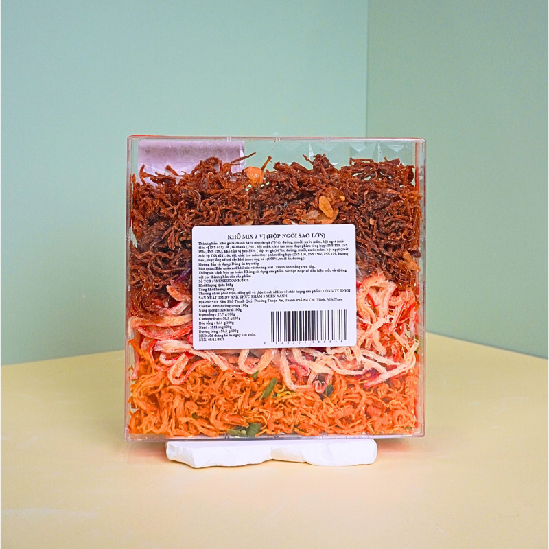 22741_10_20251112154432.png Khô Mix 3 Vị Tẩm Vị Heo, Mực Sợi Hấp Dẫn, Khô Gà Lá Chanh Hộp Ngôi Sao Lớn 450g - Hộp Quà Tết 2026 - KM3V450