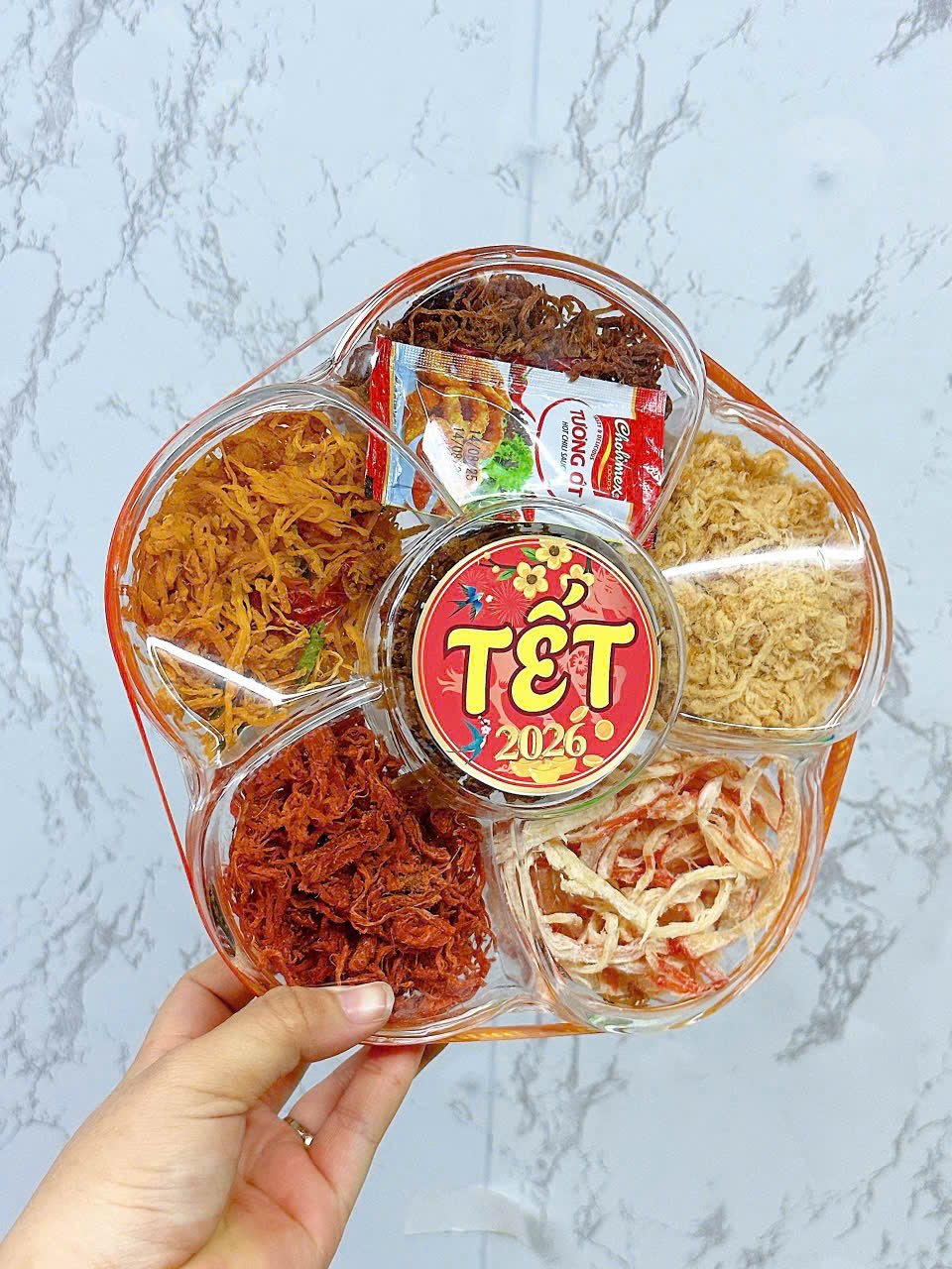 Hộp Quà Tết Set Khô Lục Vị 500g - Hộp Bông Mai Hộp Quà Tết 2026