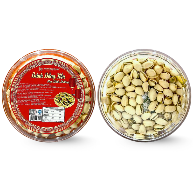 Hộp Quà Tết Hạt Dẻ Cười 500g - Hộp Tròn