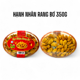Hộp Quà Tết Hạnh Nhân Rang Bơ 350g - Hộp Ovan - HNRBHO