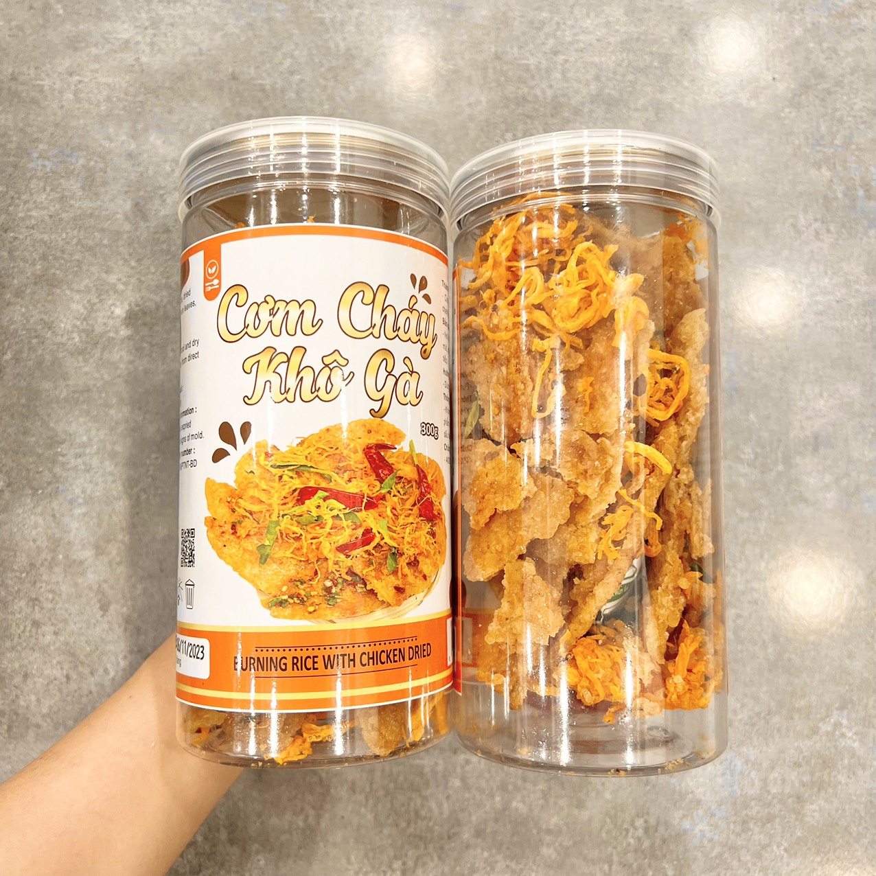 Kho sỉ cơm Cháy Lắc Khô Gà Thơm Ngon 300g Hộp