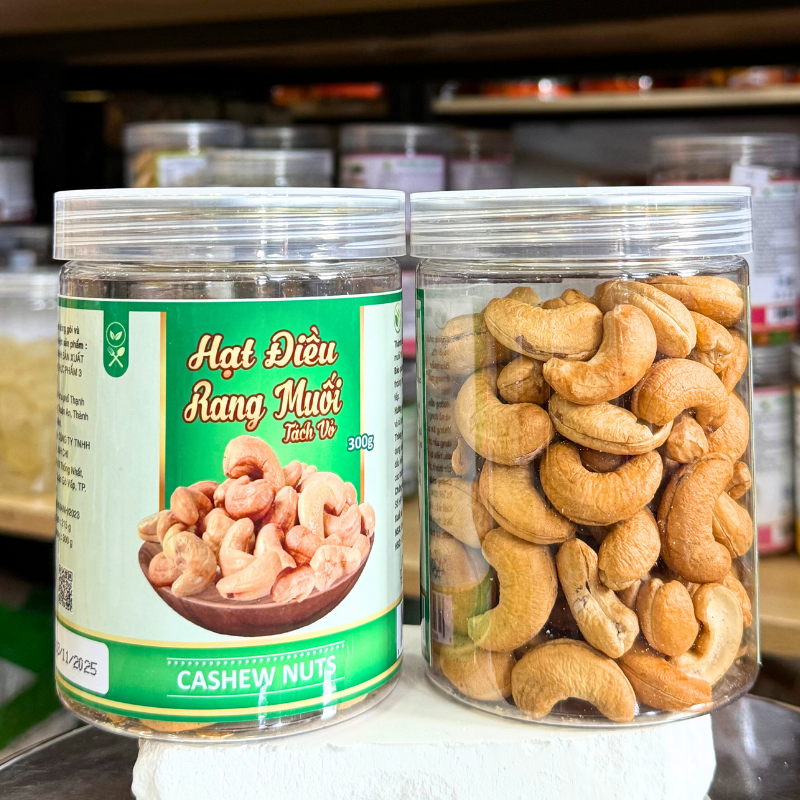 Kho sỉ hạt Điều Tách Vỏ Nguyên Hạt 300g Hộp Pet