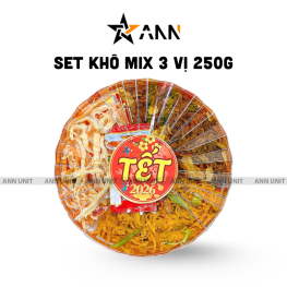 Set Khô Mix 3 Vị Khô Mực - Khô Heo - Khô Gà Hộp Sun Khía 250g Hộp Quà Tết 2026 - SKM3VHK