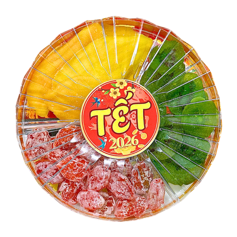 Hộp Quà Tết Set Mứt 3 Vị Trái Cây 450g - Hộp Sun Khía Hộp Quà Tết 2026