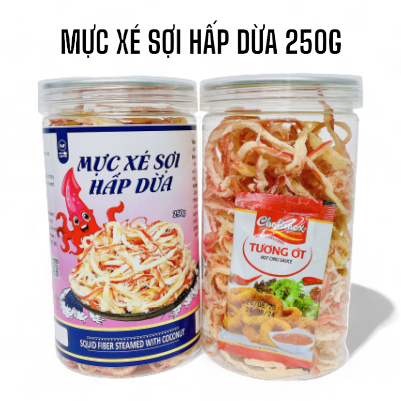 Mực Xé Sợi Hấp Dừa Thơm Ngon 250g